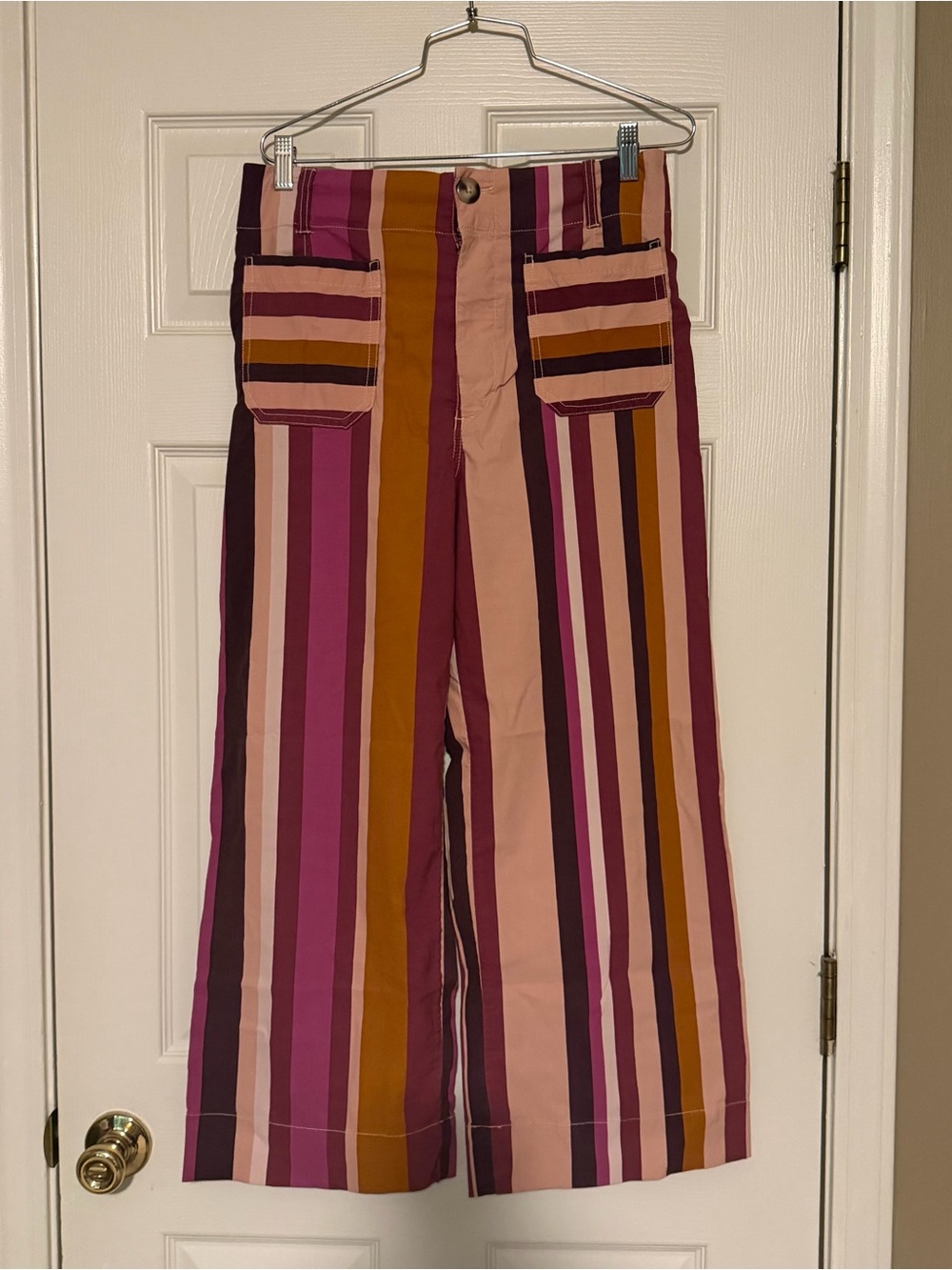 Anthropologie Maeve Colette Striped Wide-Leg Crop Pants - Picture 2 of 5